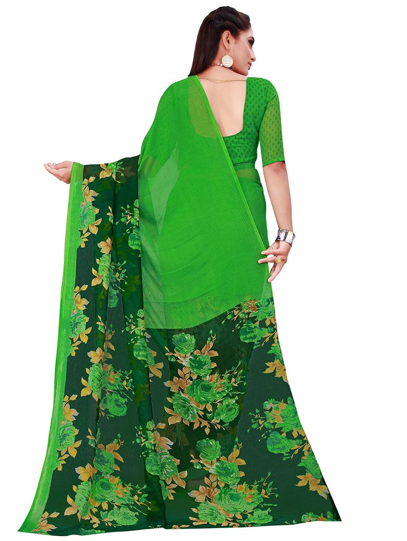 women printed casual saree with blouse - 21396425 -  Standard Image - 1