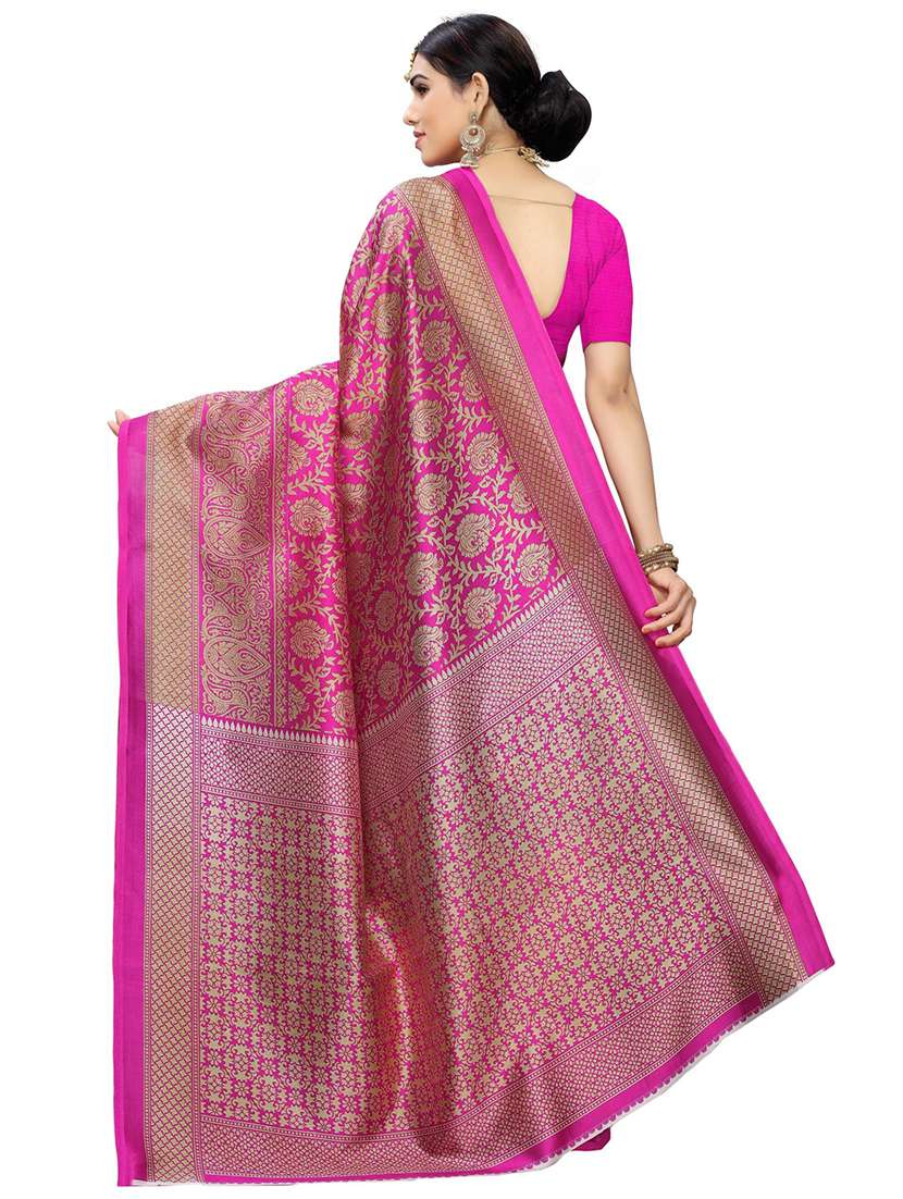 navy blue printed saree with blouse - 21396582 -  Standard Image - 1