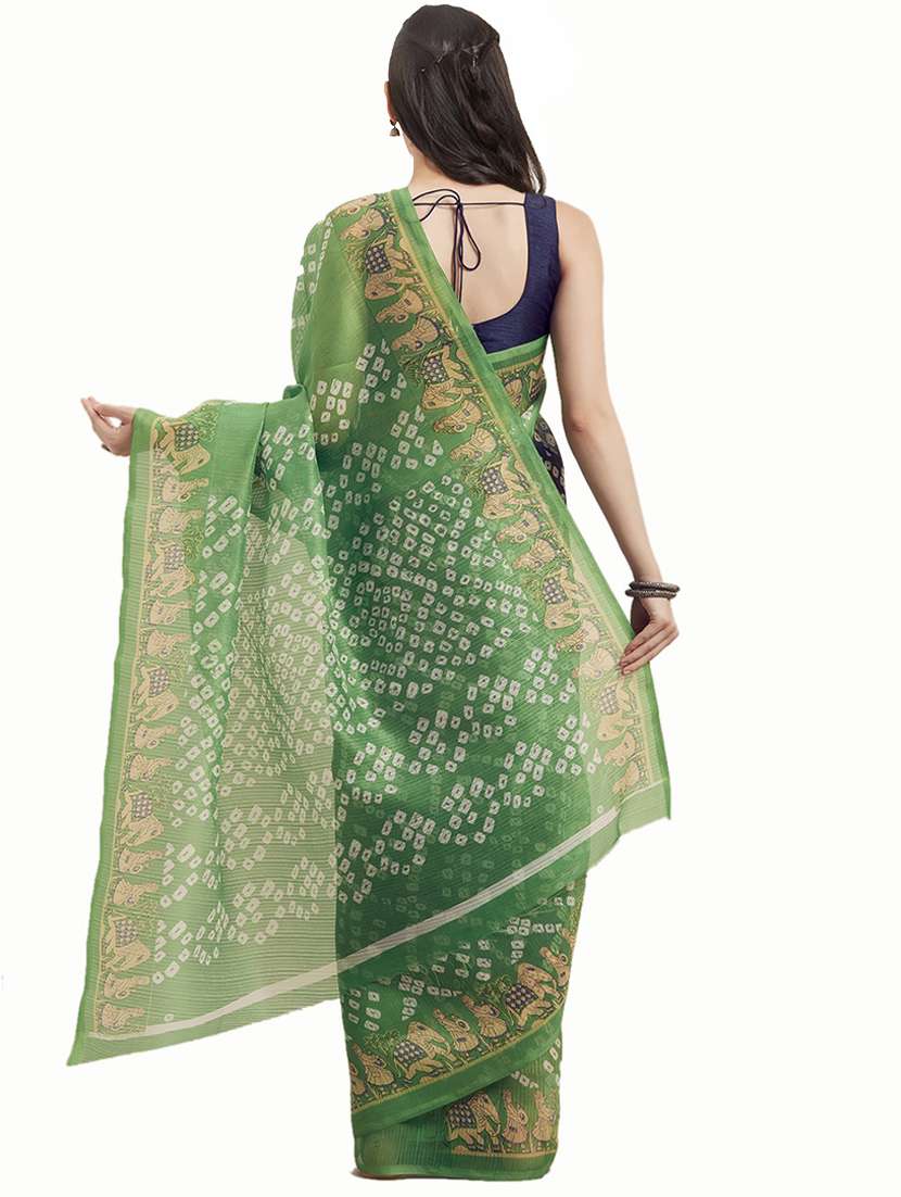 blue bandhani printed saree with blouse - 21396712 -  Standard Image - 1