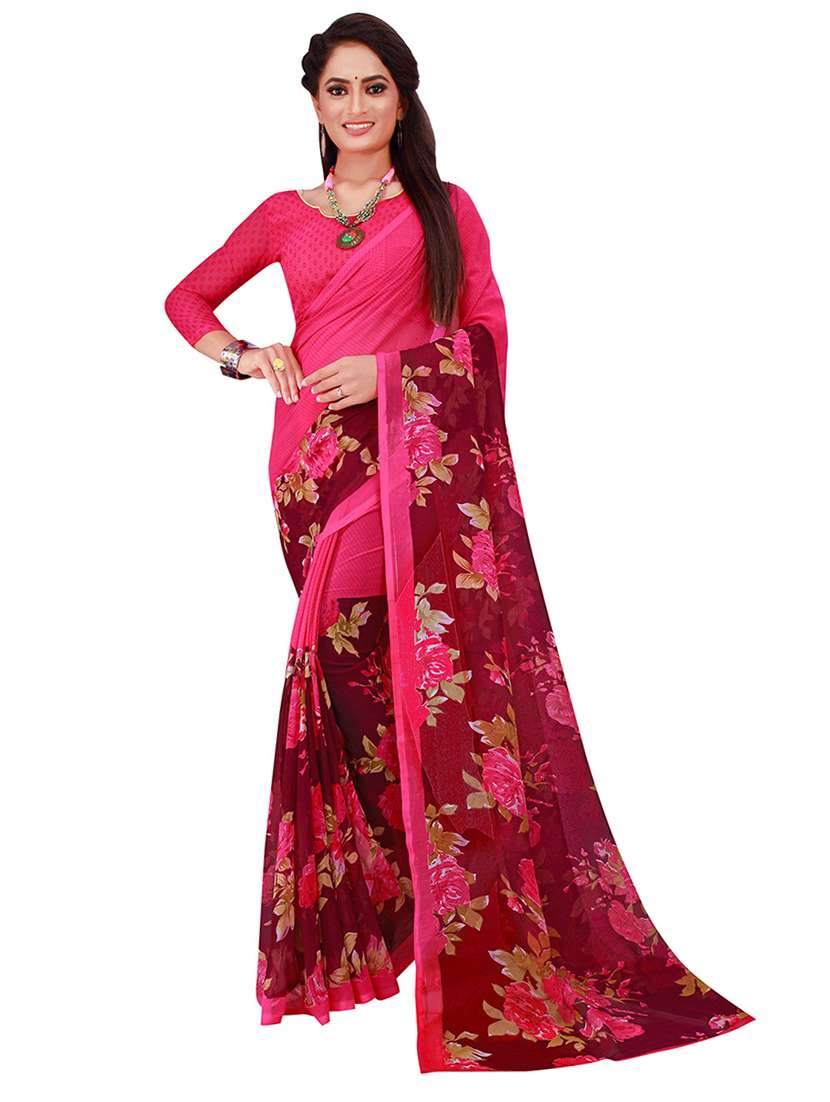 women pack of 2 printed saree with blouse - 21396882 -  Standard Image - 1