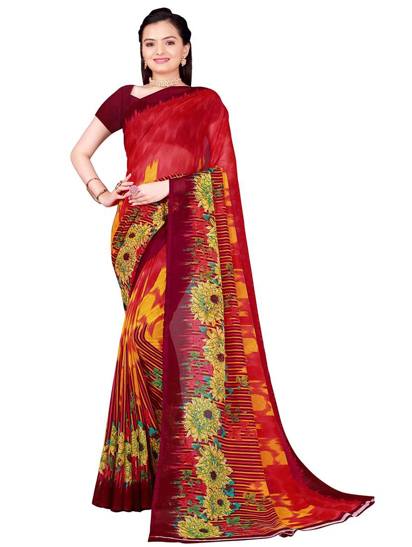 pack of 2 printed saree with blouse - 21396923 -  Standard Image - 1