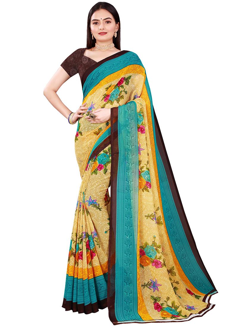pack of 2 printed saree with blouse - 21396924 -  Standard Image - 1