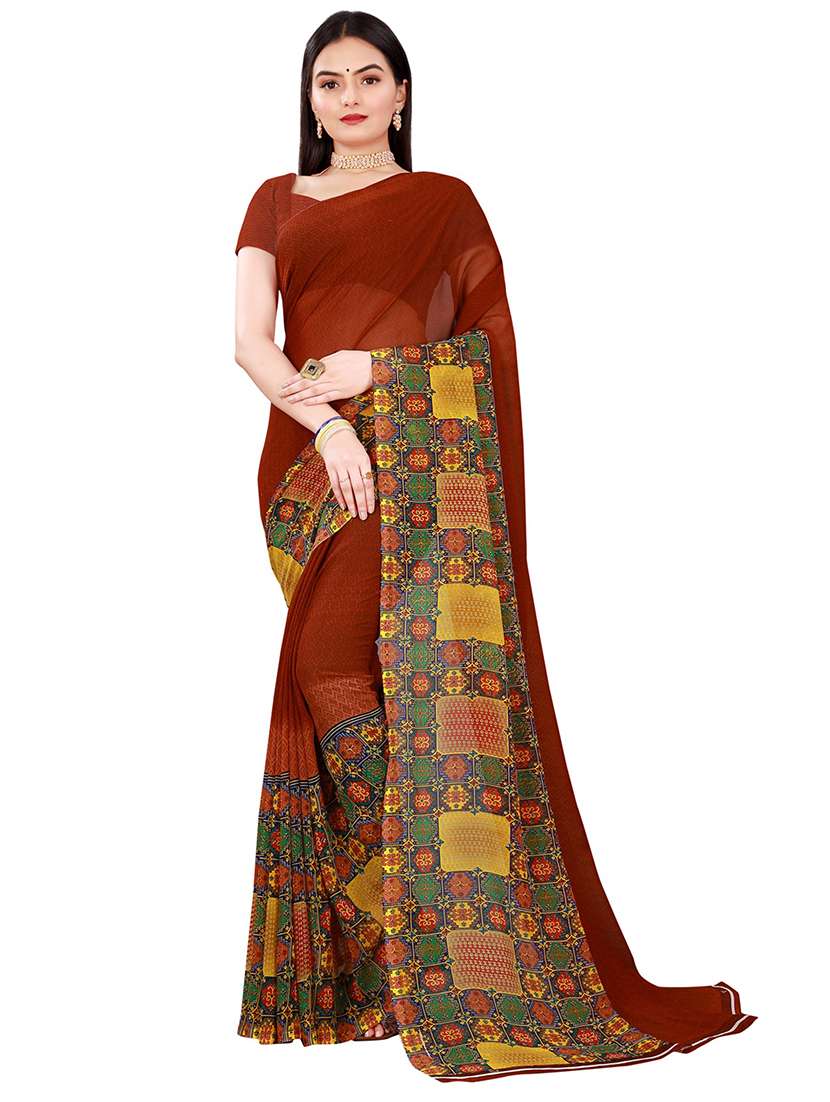 pack of 2 printed saree with blouse - 21396933 -  Standard Image - 1