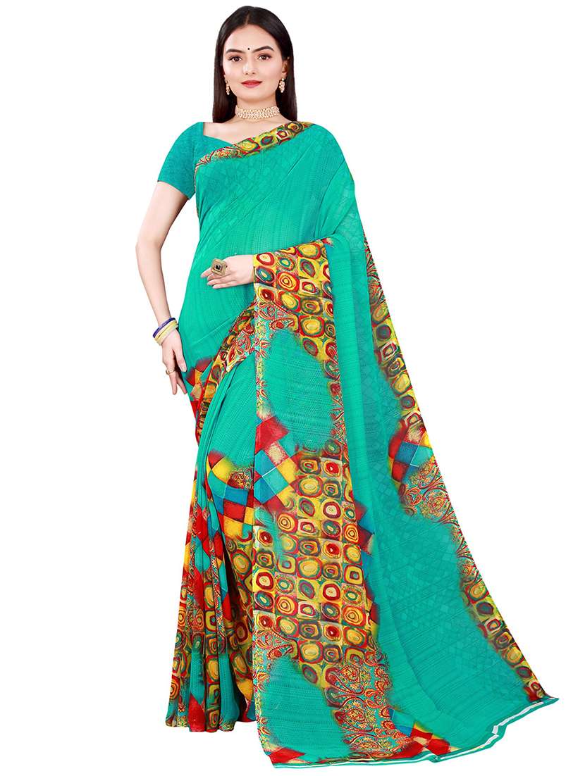 pack of 2 printed saree with blouse - 21396946 -  Standard Image - 1