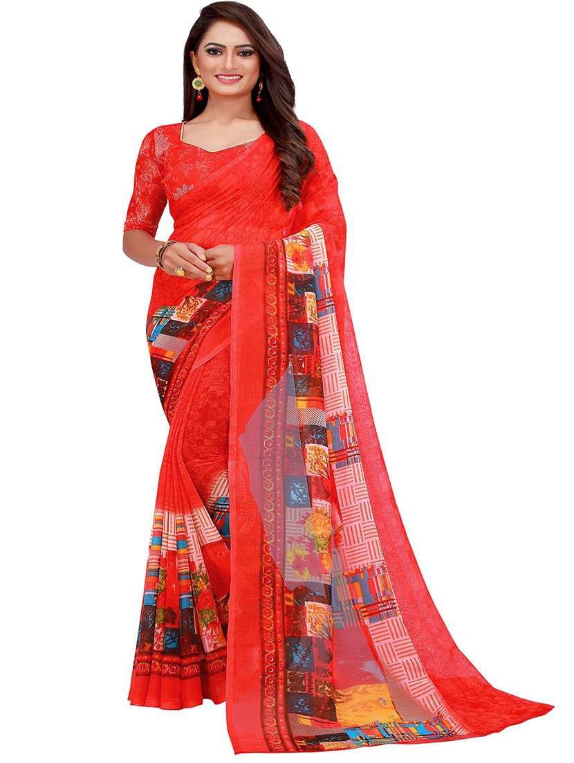 pack of 2 printed saree with blouse - 21396964 -  Standard Image - 1