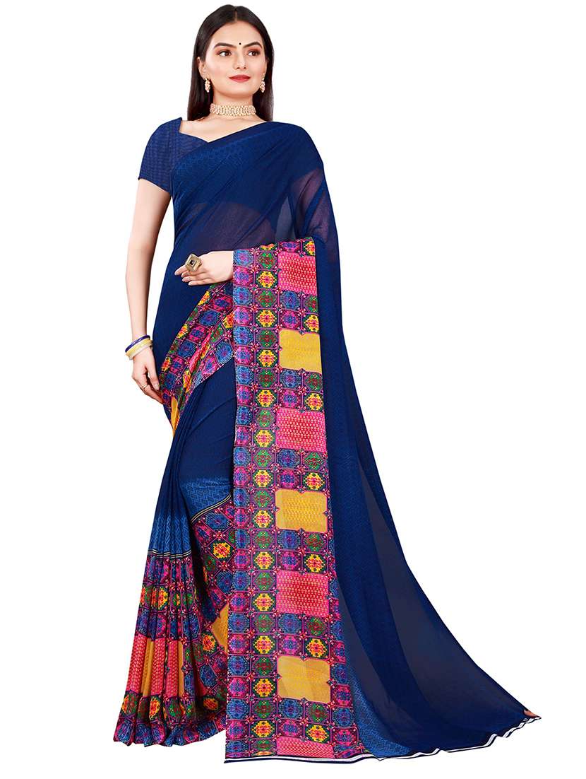pack of 2 printed saree with blouse - 21397041 -  Standard Image - 1