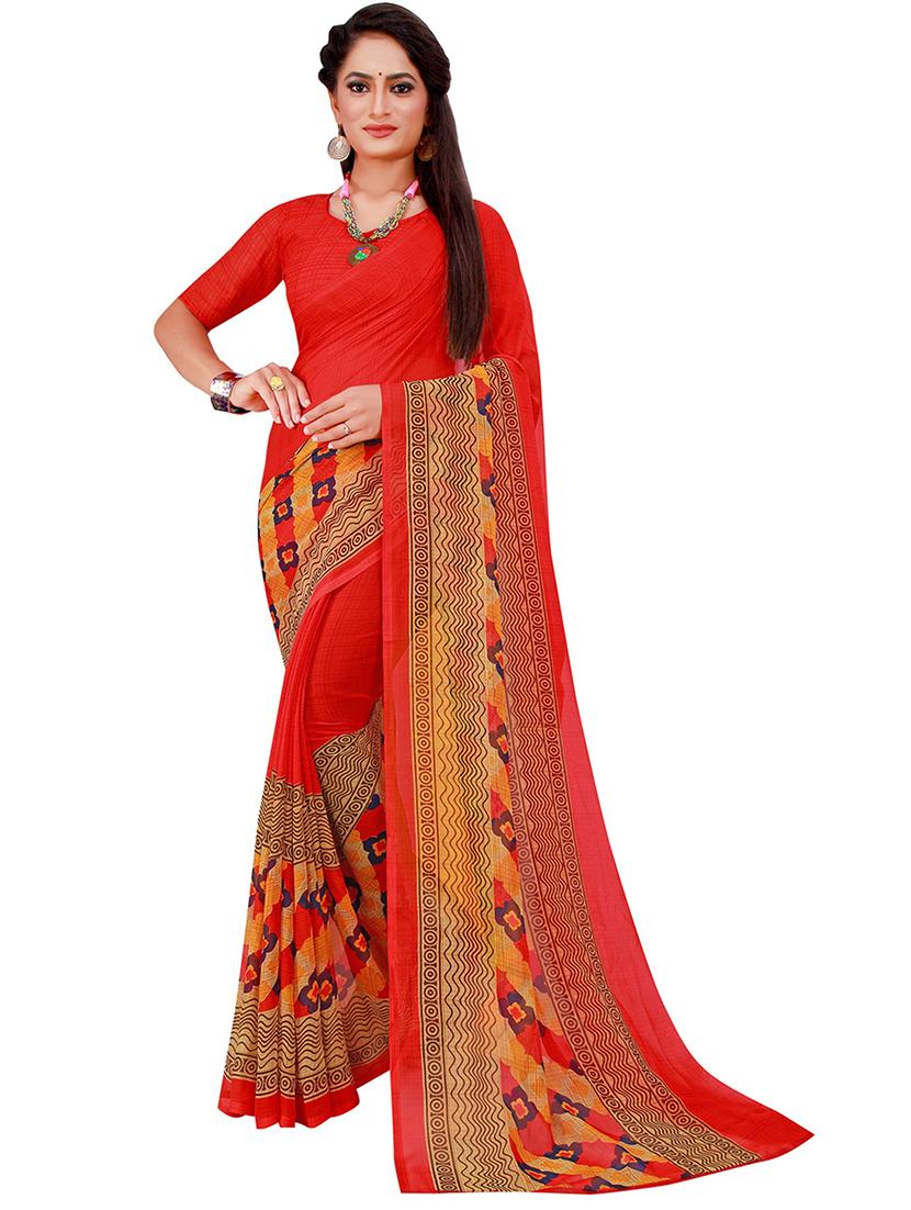 pack of 2 printed saree with blouse - 21397048 - Standard Image - 1