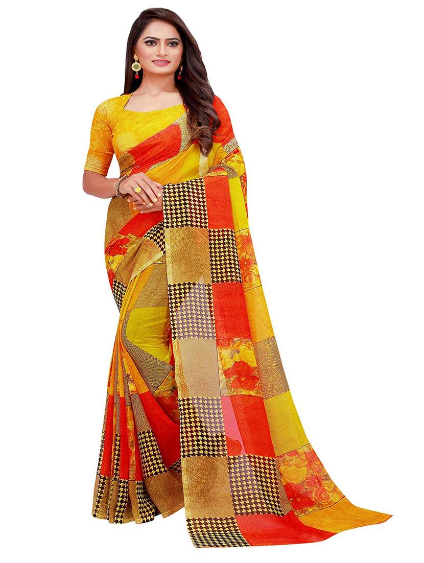 pack of 2 printed saree with blouse - 21397118 -  Standard Image - 1