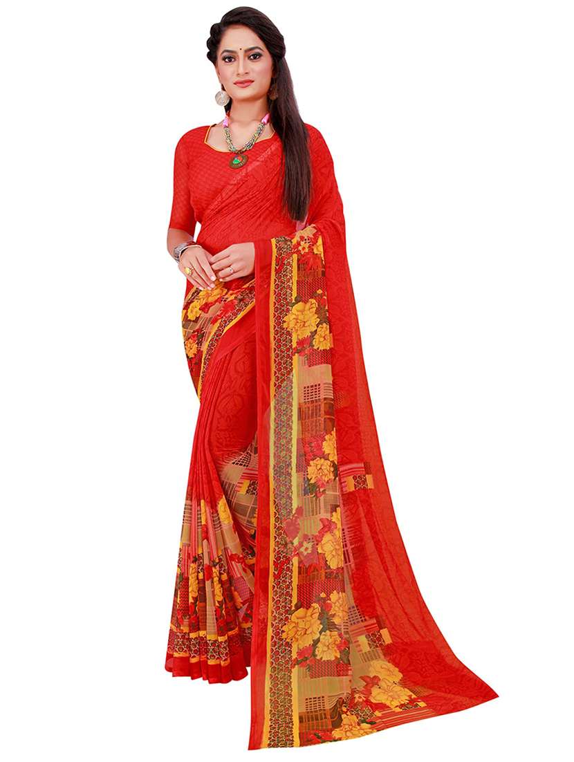 pack of 2 printed saree with blouse - 21397180 - Standard Image - 1