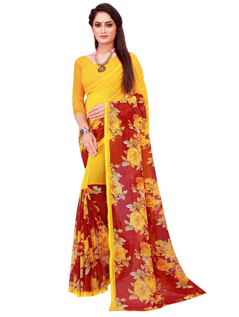pack of 2 printed saree with blouse - 21397190 -  Standard Image - 1