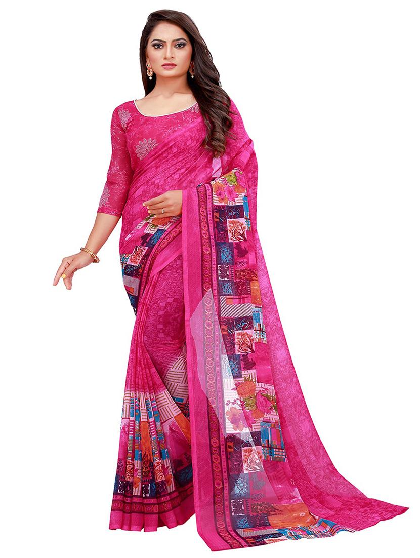 pack of 2 printed saree with blouse - 21397197 - Standard Image - 1
