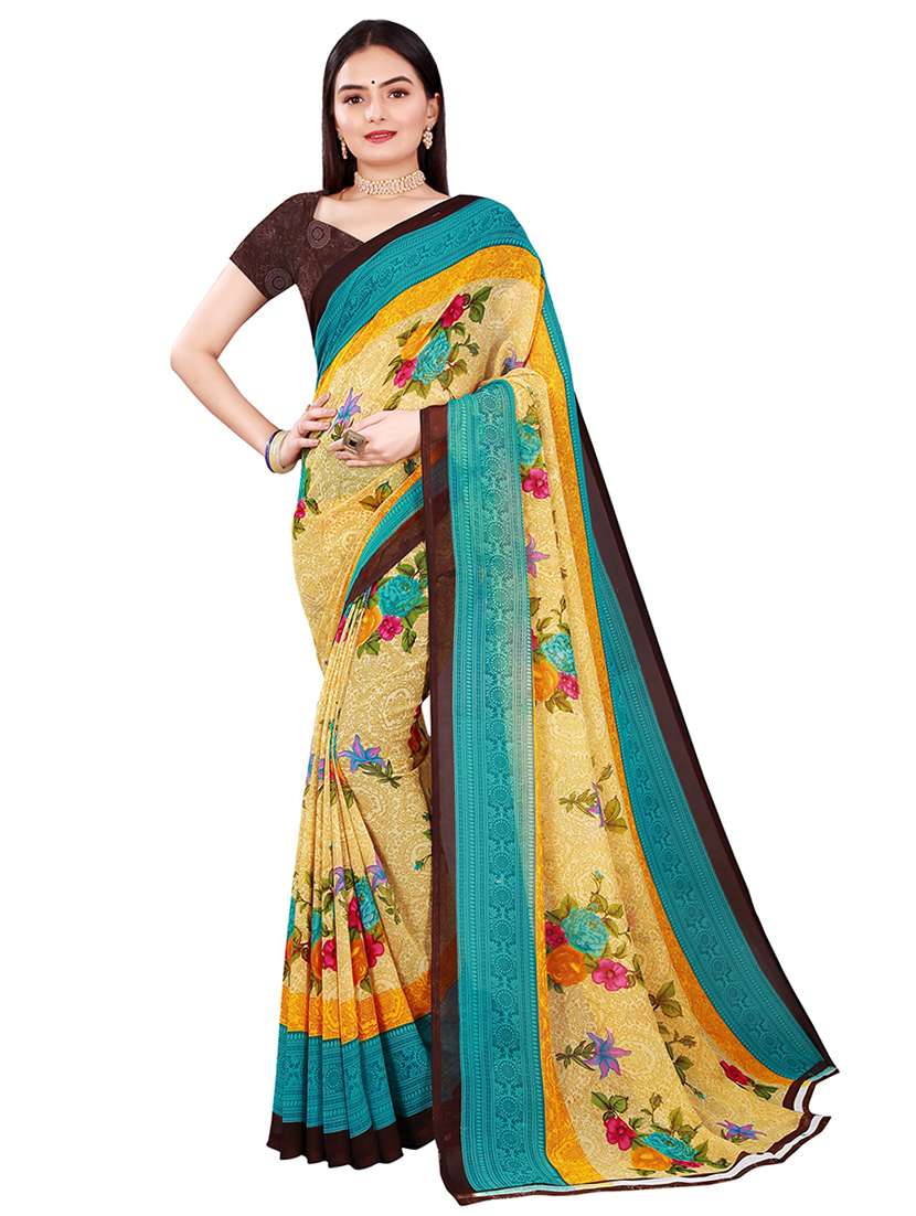women pack of 2 printed saree with blouse - 21397258 - Standard Image - 1