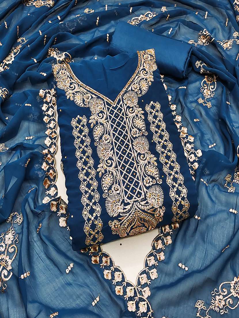 women embroidered unstitched suit set