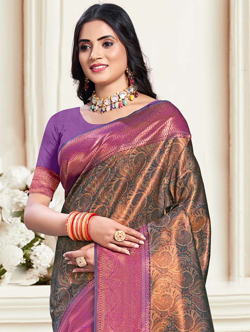 women self design banarasi saree with blouse - 21397417 -  Standard Image - 1