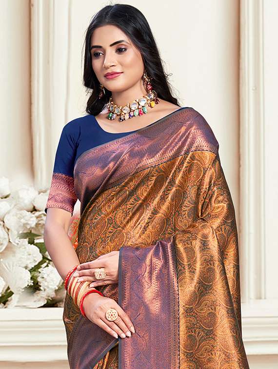 women self design banarasi saree with blouse - 21397420 -  Standard Image - 1