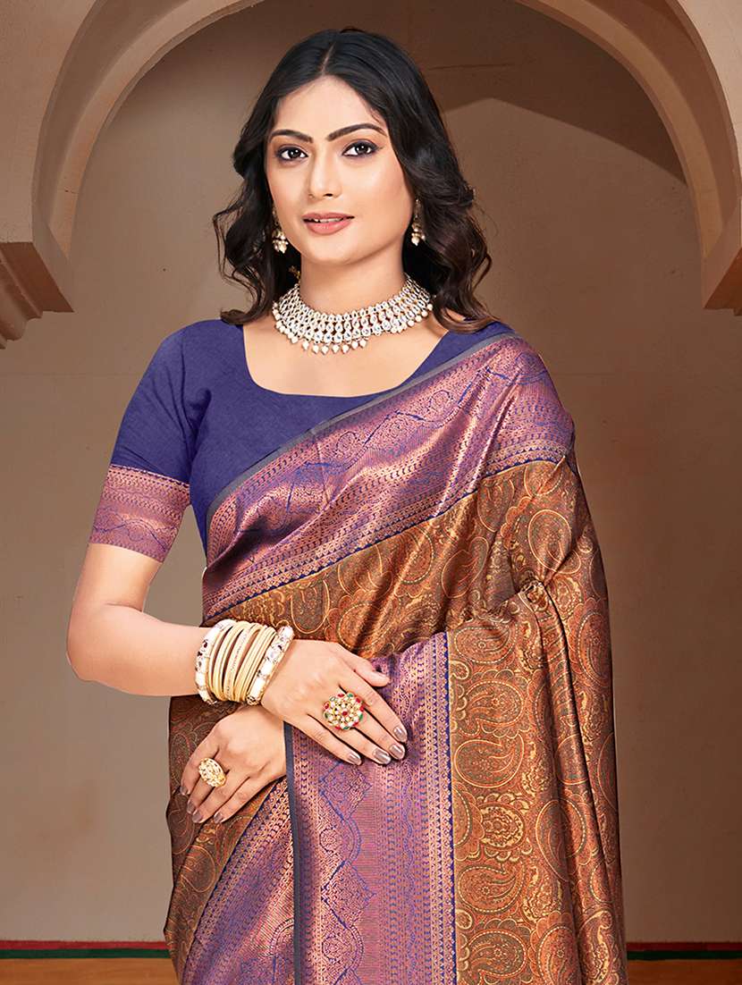 women self design banarasi saree with blouse - 21397421 -  Standard Image - 1