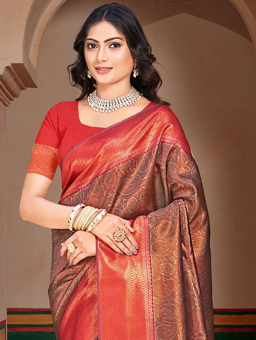 women self design banarasi saree with blouse - 21397423 -  Standard Image - 1