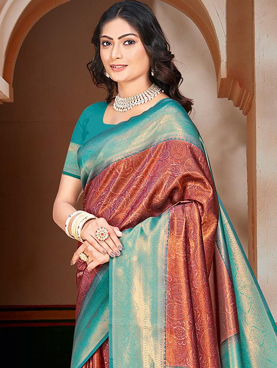women self design banarasi saree with blouse - 21397425 -  Standard Image - 1