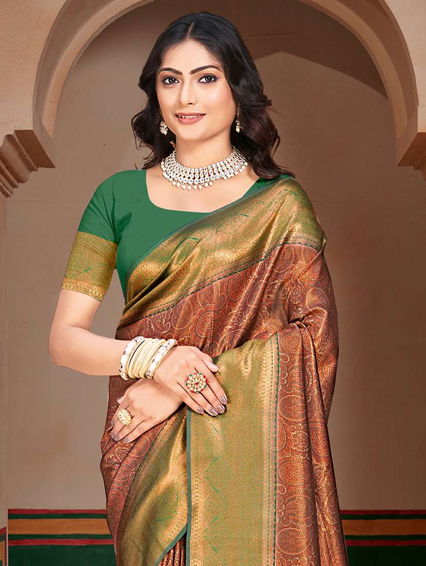 women self design banarasi saree with blouse - 21397426 -  Standard Image - 1