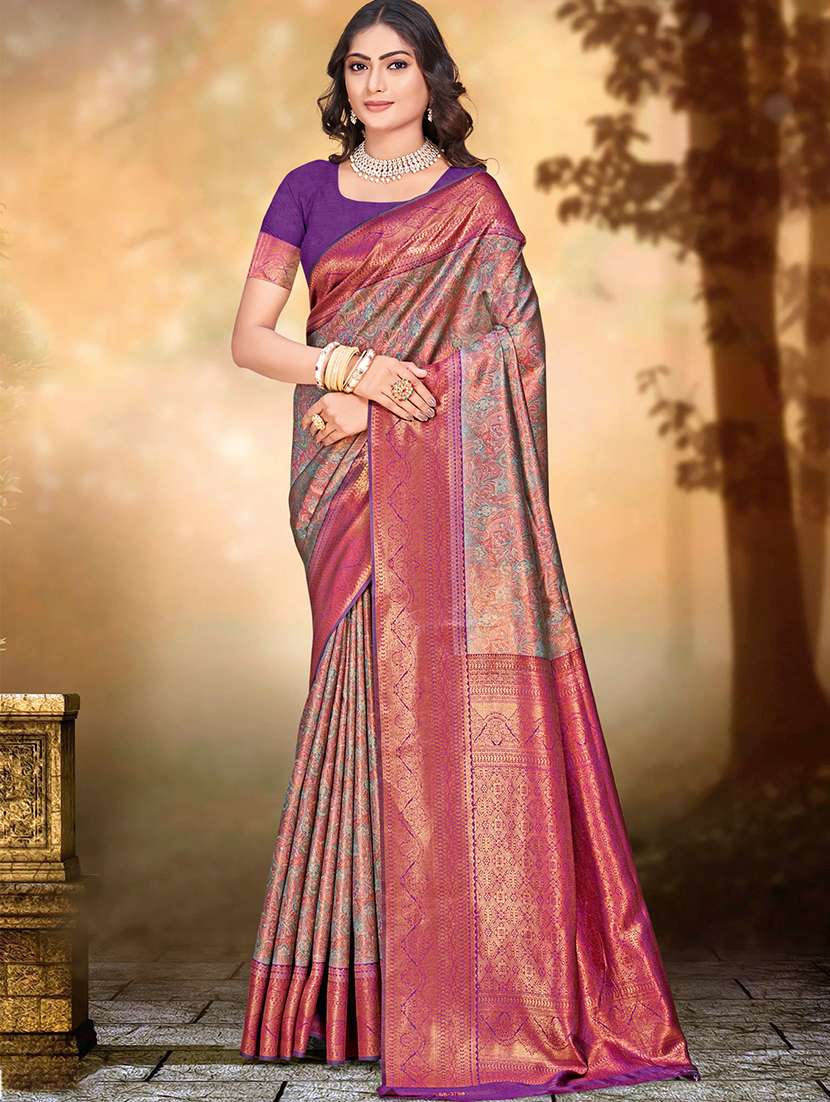 women self design banarasi saree with blouse - 21397433 - Zoom Image - 0