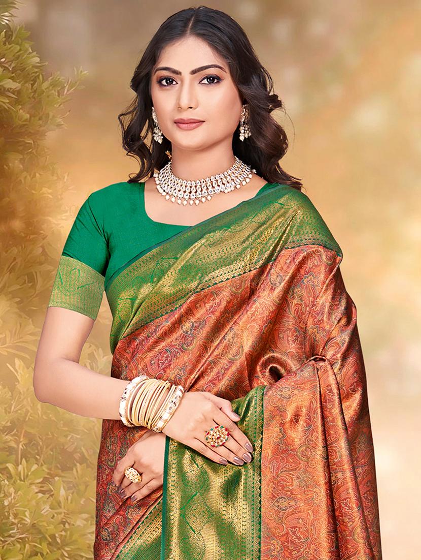 women self design banarasi saree with blouse - 21397434 -  Standard Image - 1