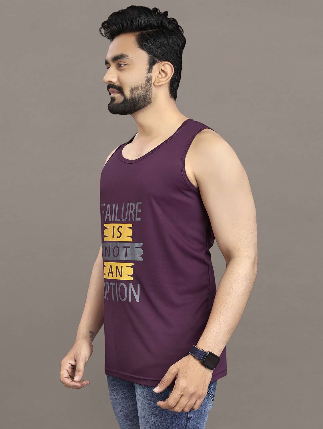 men's typography printed vest - 21397461 -  Standard Image - 1