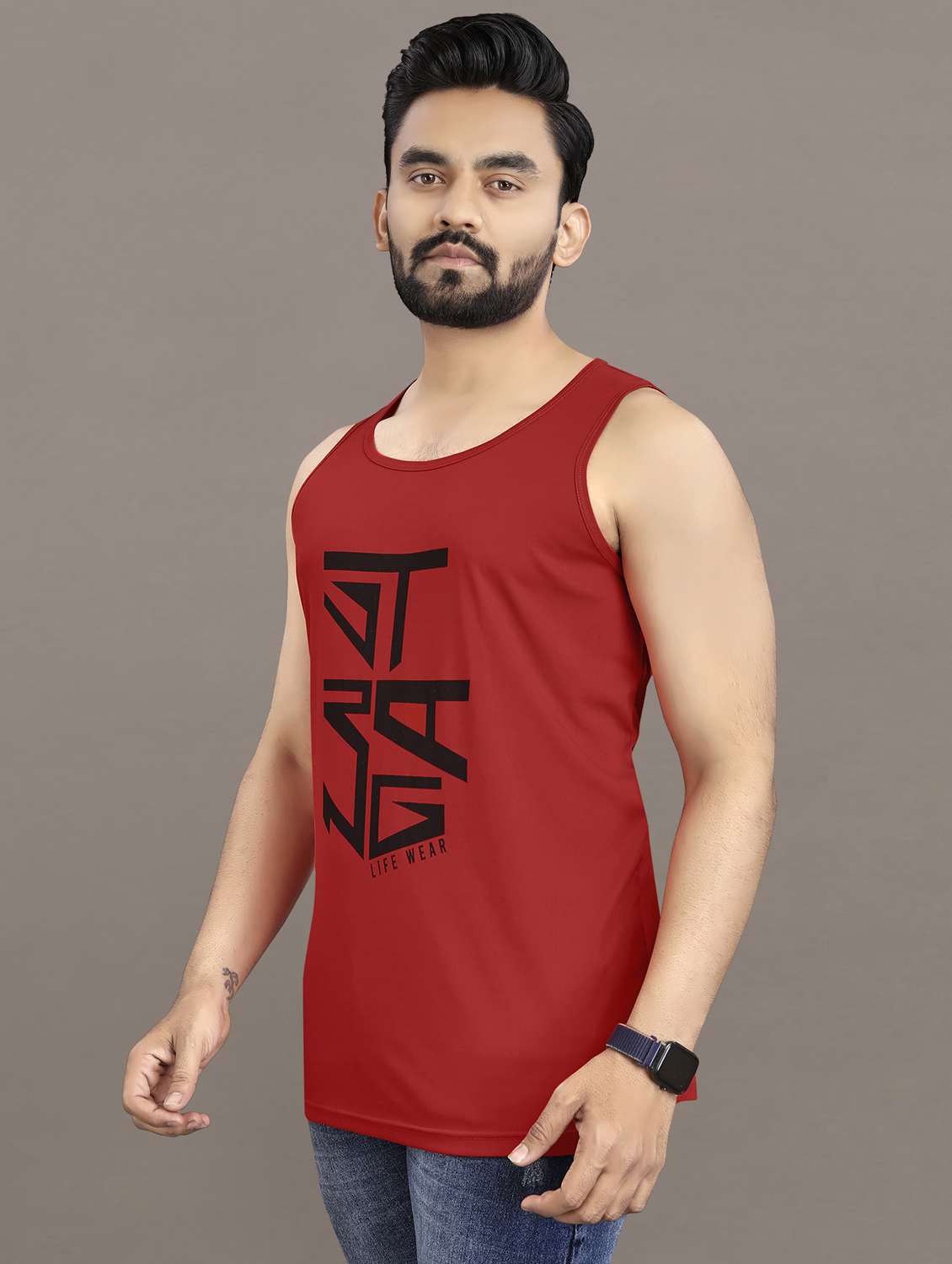 men's typography printed vest - 21397462 -  Standard Image - 1