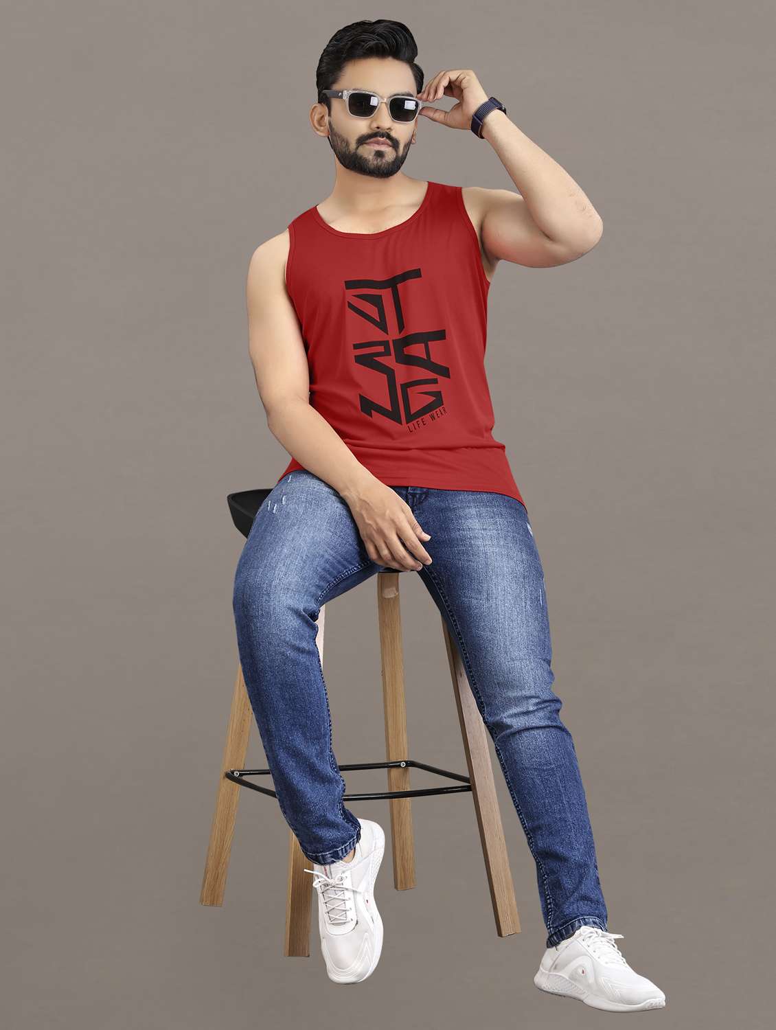 men's typography printed vest - 21397462 - Standard Image - 4