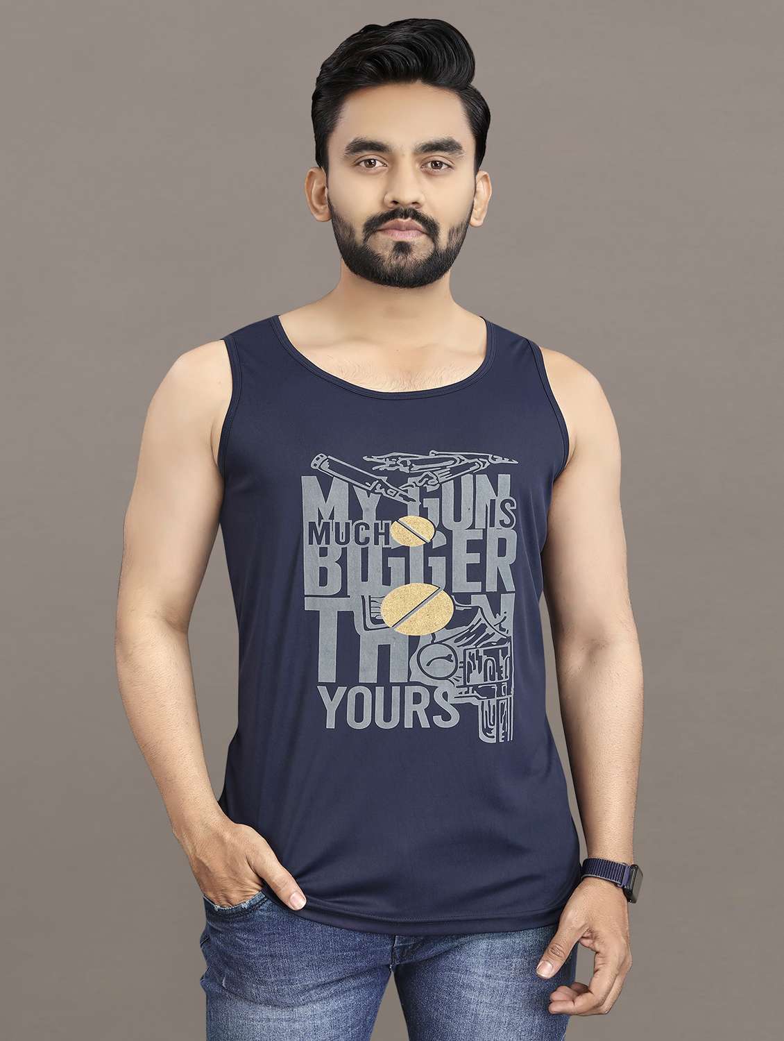 men's pack of 2 printed vest - 21397477 -  Standard Image - 4