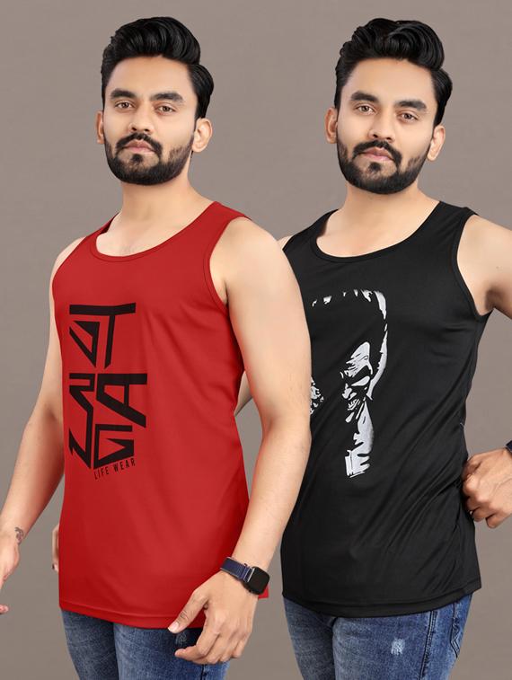 men's pack of 2 printed vest - 21397490 -  Standard Image - 1