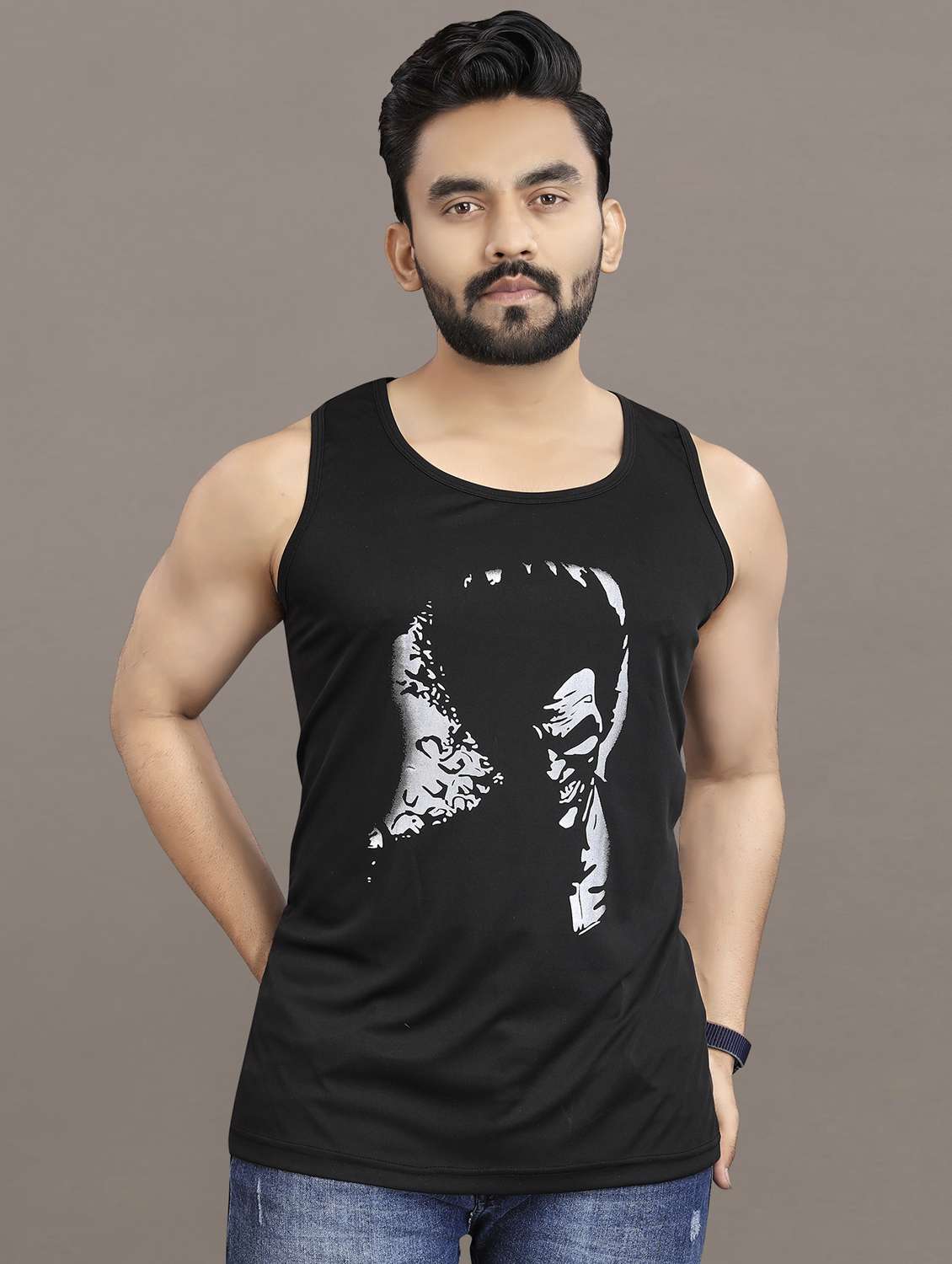 men's pack of 2 printed vest - 21397492 -  Standard Image - 4