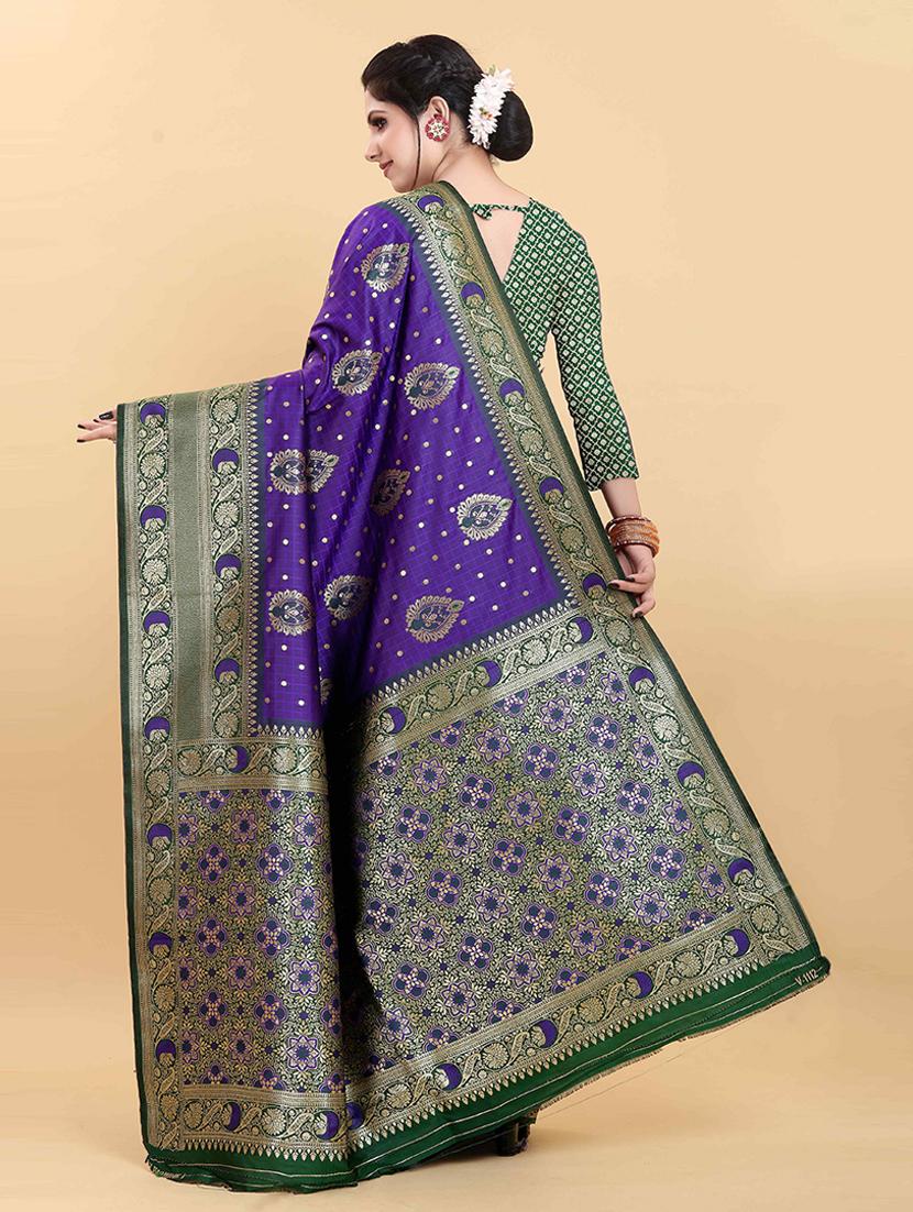 women self-designed banarasi saree with blouse - 21397516 - Standard Image - 1
