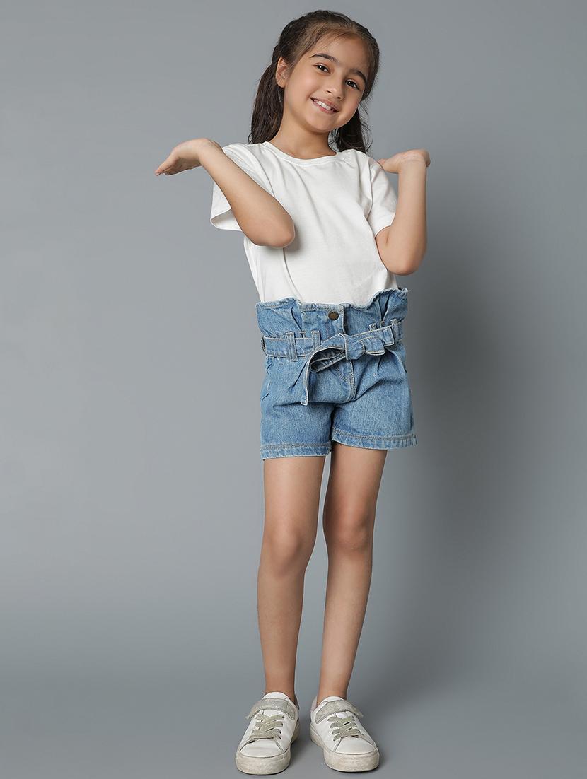 girls light blue denim shorts - 21399211 - Standard Image - 4