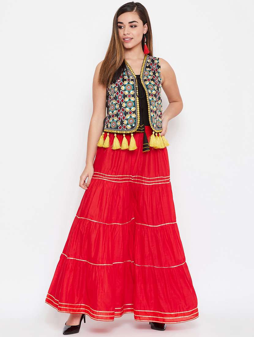 women mid-rise self-designed flared palazzo - 21399273 -  Standard Image - 4