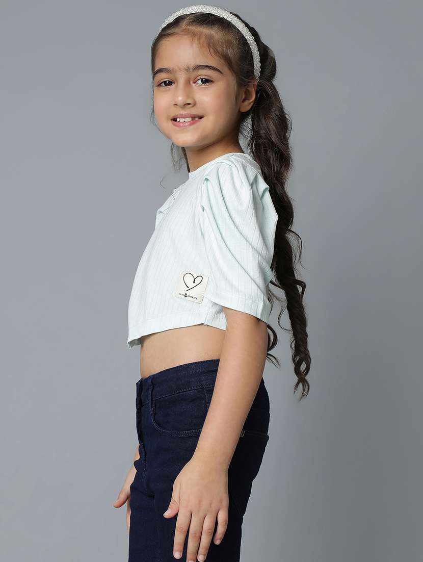 girls light blue viscose top - 21399291 -  Standard Image - 1