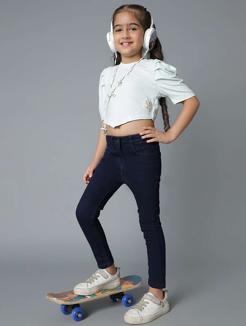 girls light blue viscose top - 21399291 -  Standard Image - 4