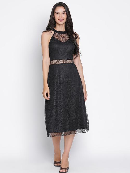 women lace detailed halter neck dress - 21399315 -  Standard Image - 0
