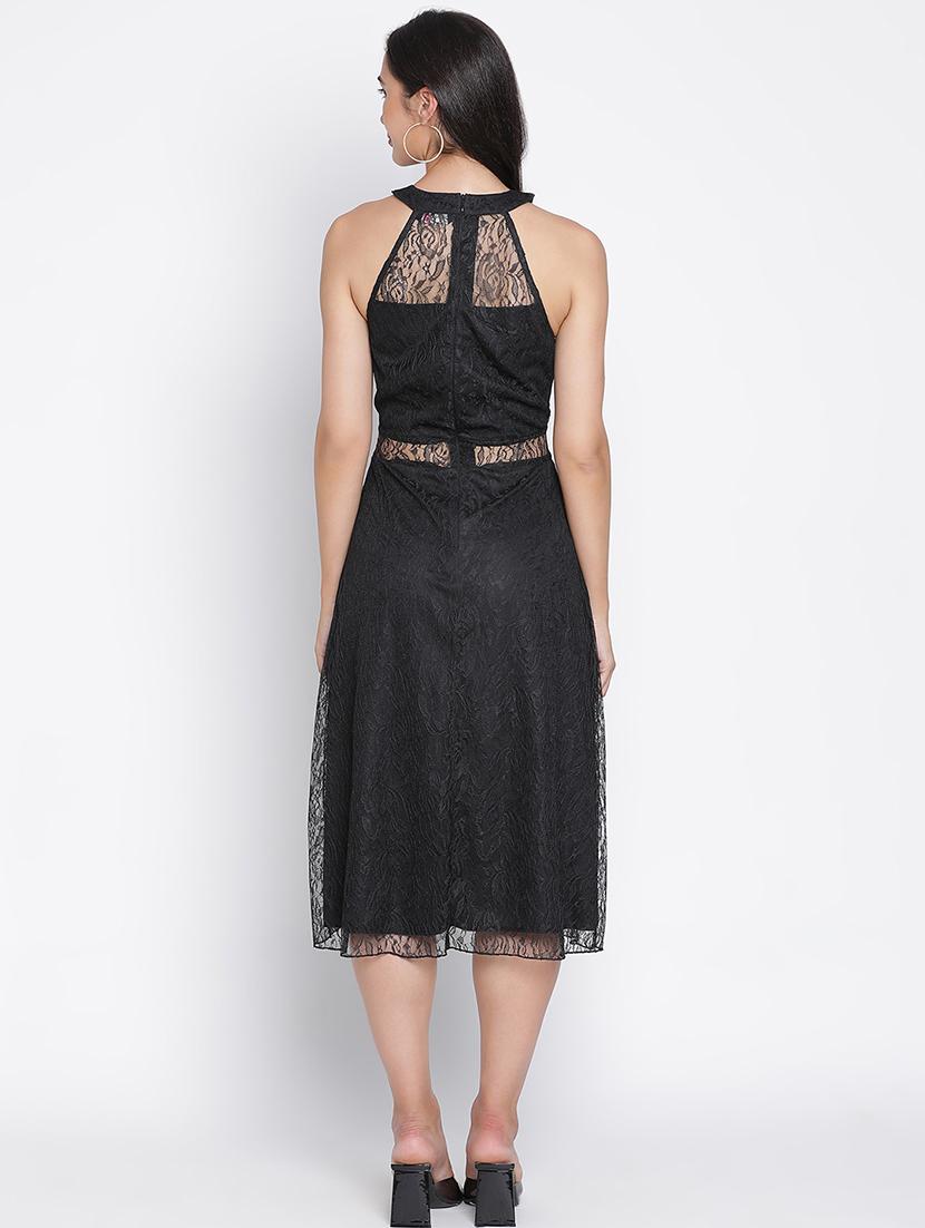 women lace detailed halter neck dress - 21399315 - Standard Image - 4