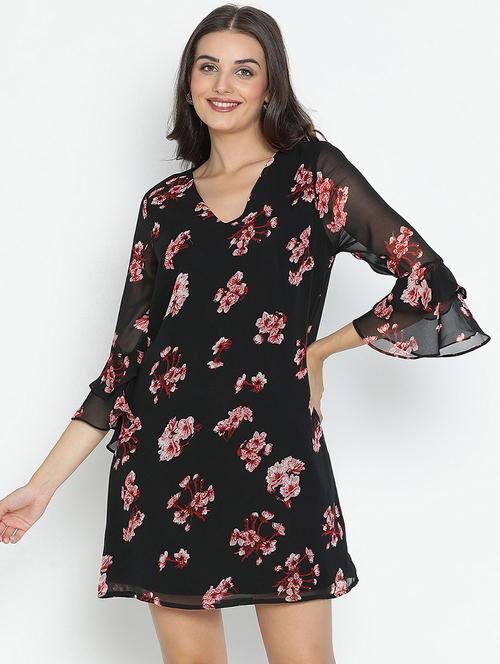 women floral print bell sleeves dress - 21399323 -  Standard Image - 0