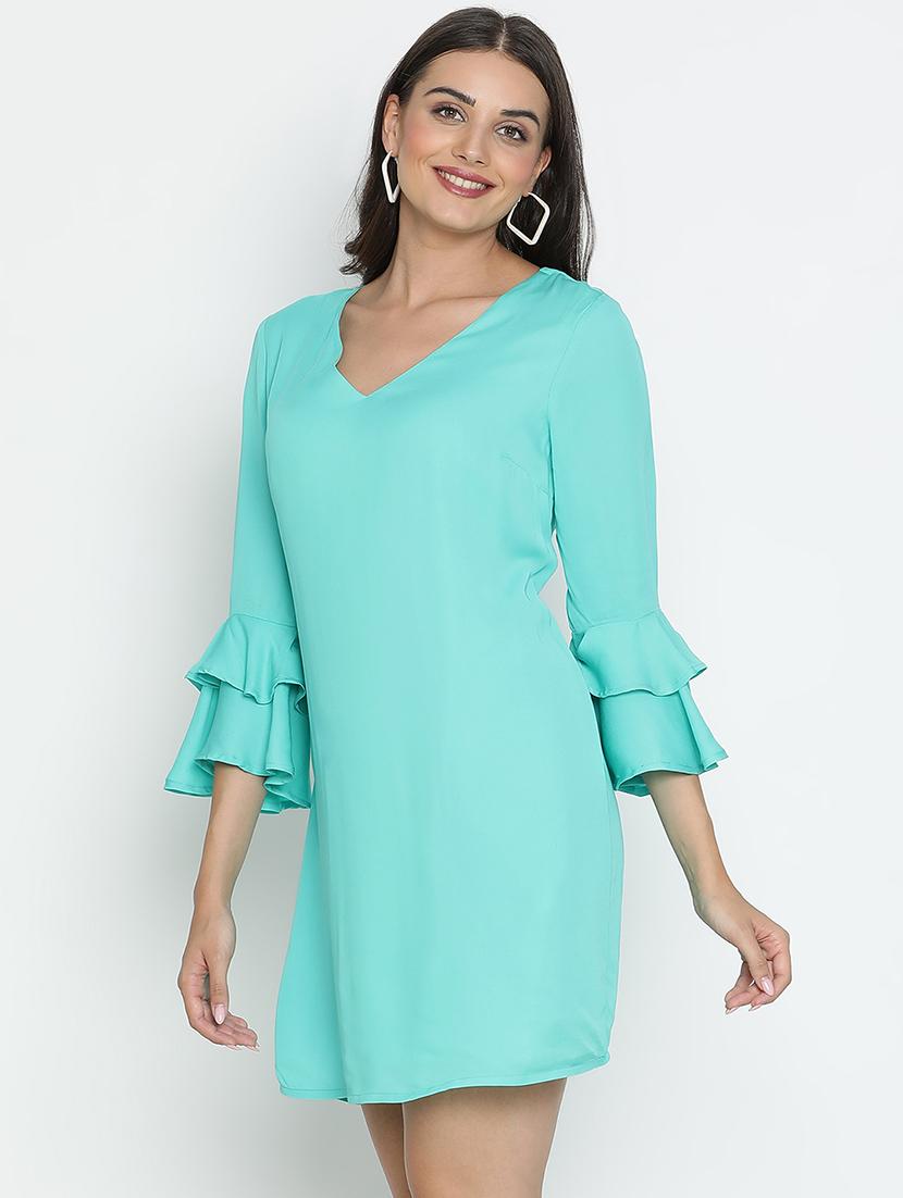 blue polyester a-line dress - 21399341 - Standard Image - 1