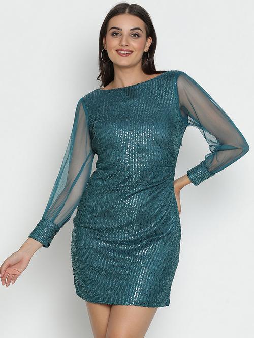 light blue sequin bodycon dress - 21399343 -  Standard Image - 0