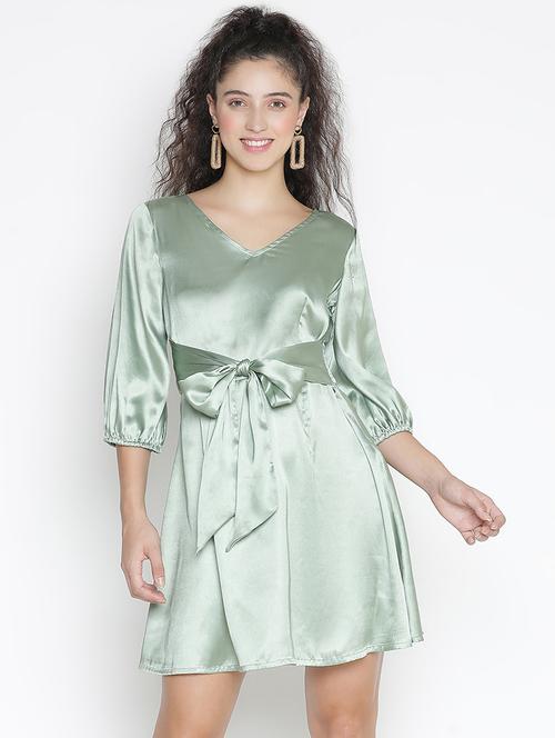 neo mint solid fit & flare dress - 21399362 - Standard Image - 0