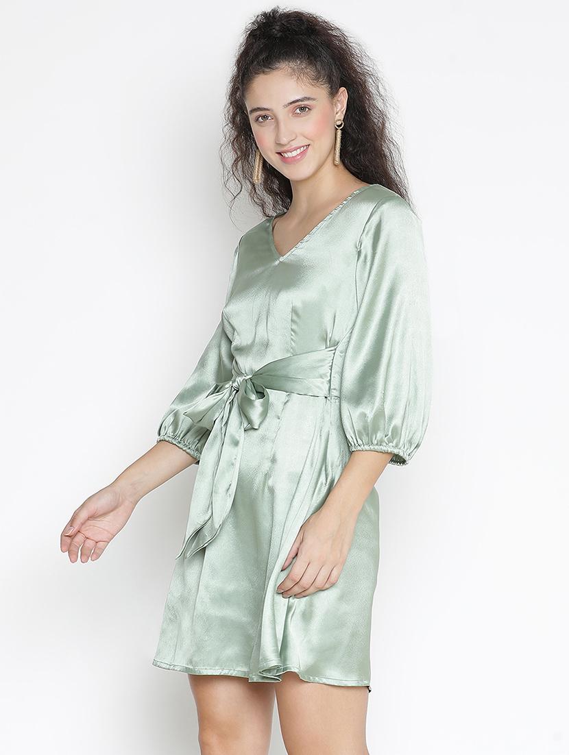 neo mint solid fit & flare dress - 21399362 - Standard Image - 1