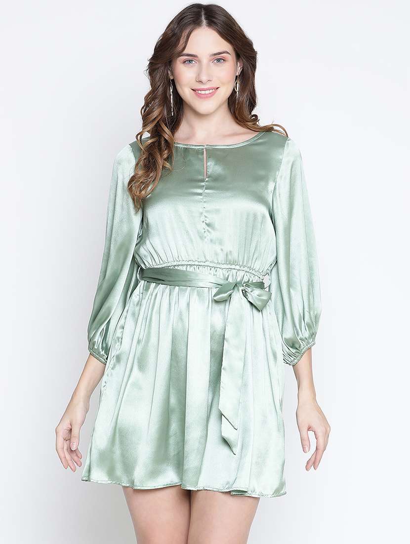 neo mint solid fit & flare dress - 21399367 - Zoom Image - 0