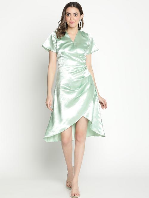 neo mint solid asymmetric dress - 21399370 - Standard Image - 0
