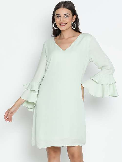 neo mint solid fit & flare dress - 21399374 -  Standard Image - 0