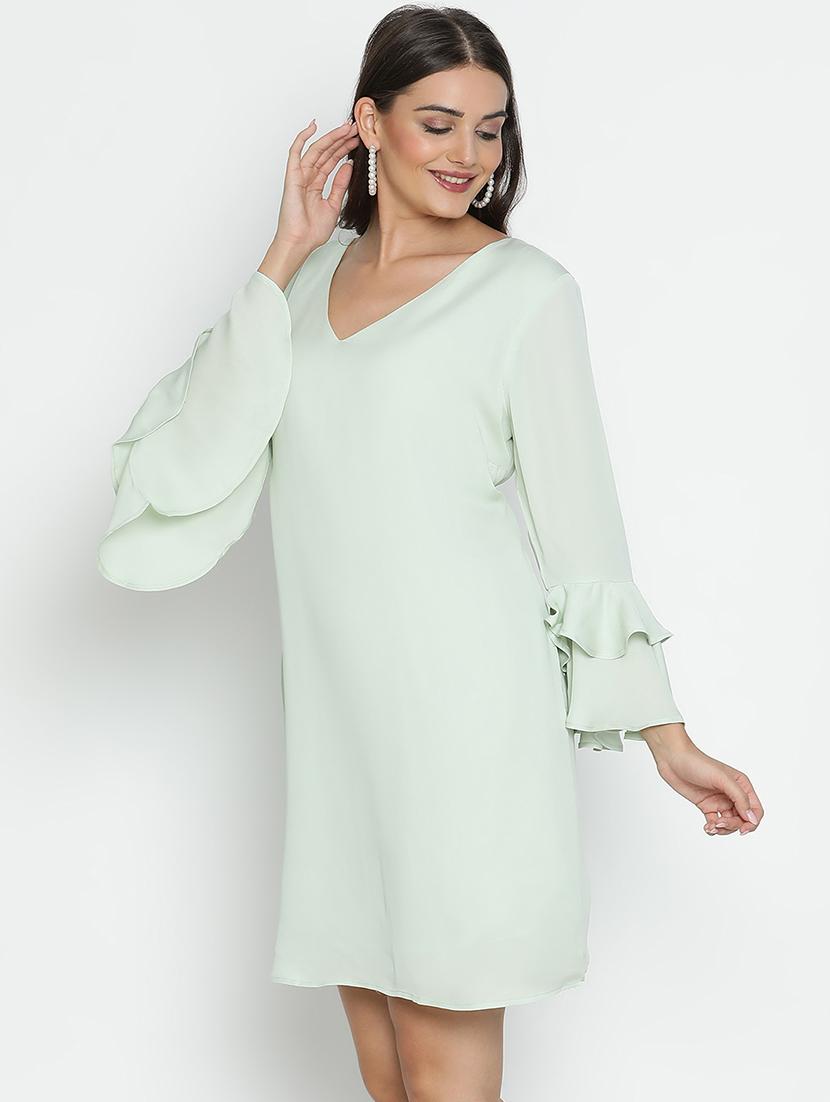 neo mint solid fit & flare dress - 21399374 - Standard Image - 1