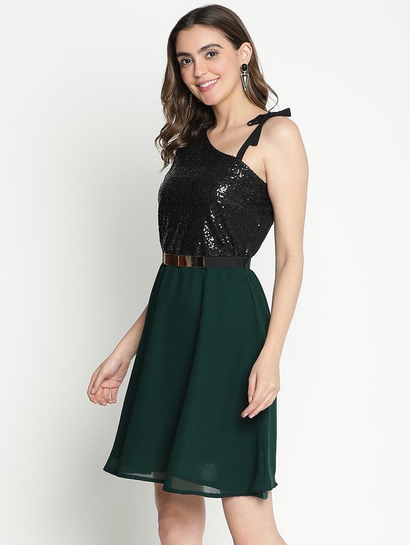multicolored self-designed fit & flare dress - 21399388 -  Standard Image - 1