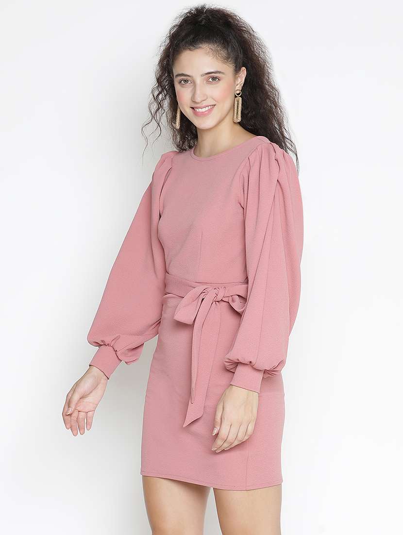 pink solid bodycon dress - 21399402 -  Standard Image - 1