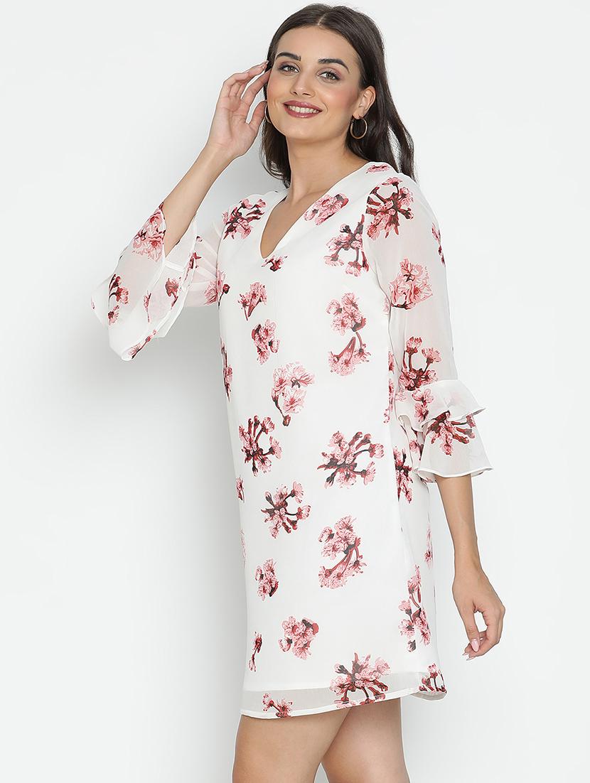 white floral printed shift dress - 21399433 - Standard Image - 1